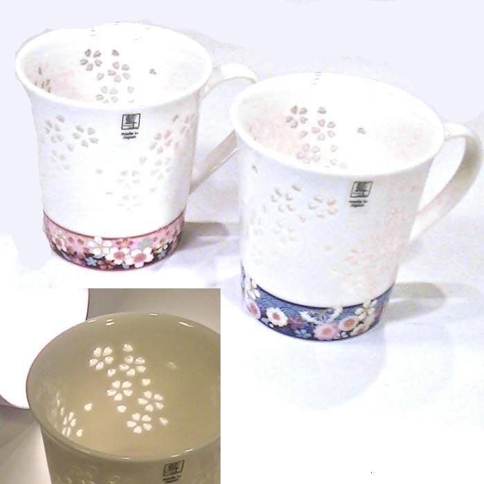 美濃焼 食器 マグカップ ペアギフト  「透かし桜友禅」　結婚祝い 0511-47 | 