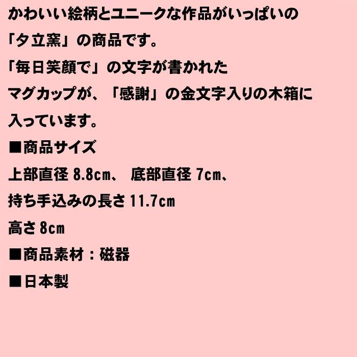 黒猫柄 マグカップ 桐箱入り 感謝 「毎日笑顔で」のメッセージ入り 日本製 クロネコ柄　マグカップ 0518-07 | ブランド登録なし | 08