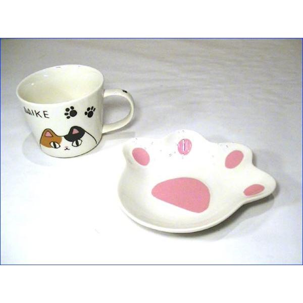 肉球 碗皿 猫３兄弟 かわいい ネコ柄 カップソーサー・三毛猫のミケ 0620-01　プレゼント ギフト | にゃん屋 | 01