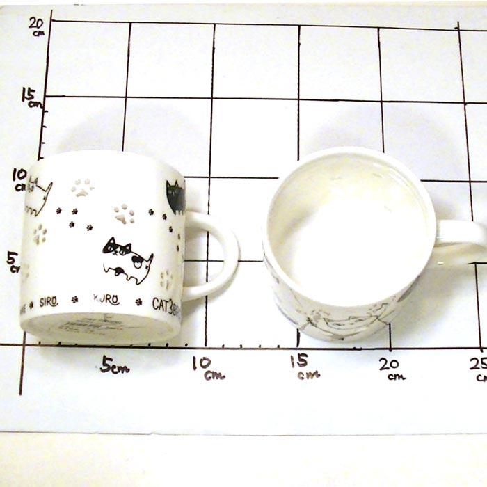 マグカップ 蛍彫り（透かし彫り）  猫３兄弟 マグ・行進 0521-08　プレゼント ギフト | にゃん屋 | 05