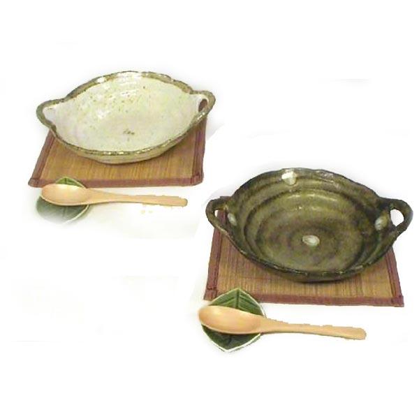 手付き シチュー＆カレー皿 ペアセット 美濃焼ギフト ＋　小皿・木製スプーン・マット付き　結婚祝い 新築祝い 引っ越し祝い 0611-16 | 