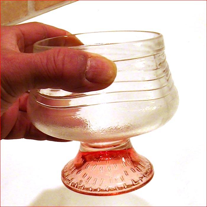 ブラジル製　デザートカップ　パステルグラス ペア ピンク＆ホワイト  アイスクリームカップ　パフェグラス フルーツト 0612-09　プレゼント ギフト | ブランド登録なし | 01