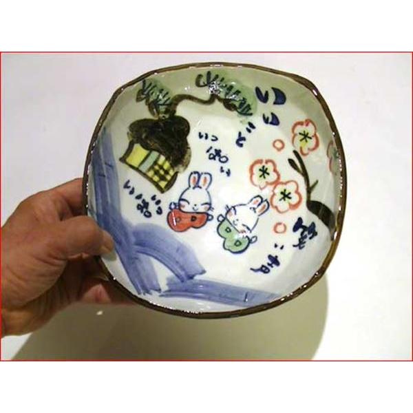 四角盛り蜂　手作り工房 夕立窯 　日本製　「うさぎのお宿」 結婚祝い 0618-05　プレゼント ギフト | ブランド登録なし | 01