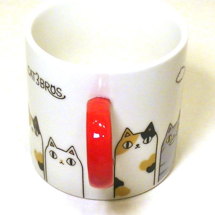 マグカップ 猫3兄弟＆となりの3兄弟が背伸びしている マグカップ 0621-03　プレゼント ギフト | にゃん屋 | 02