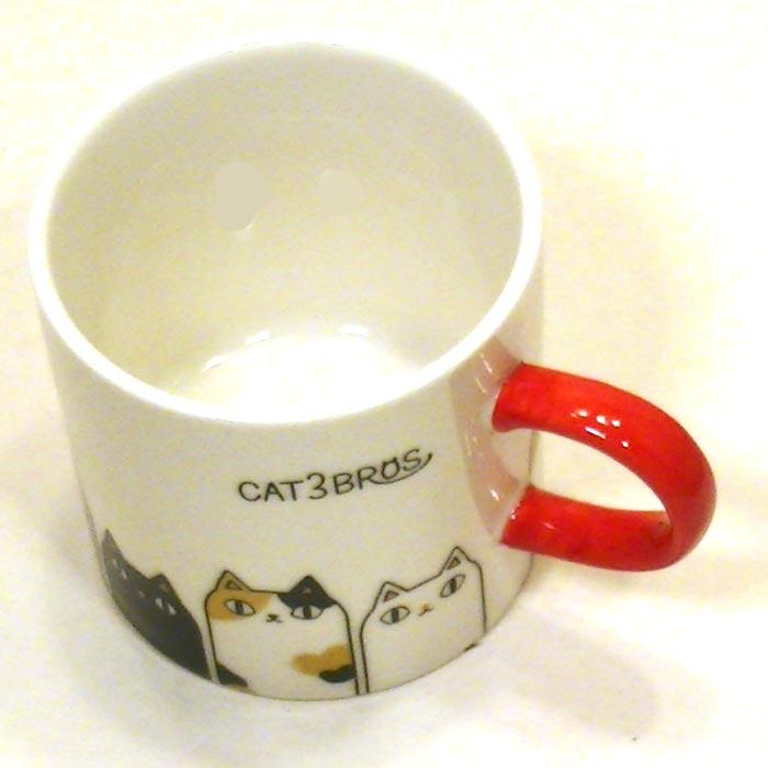 マグカップ 猫3兄弟＆となりの3兄弟が背伸びしている マグカップ 0621-03　プレゼント ギフト | にゃん屋 | 03