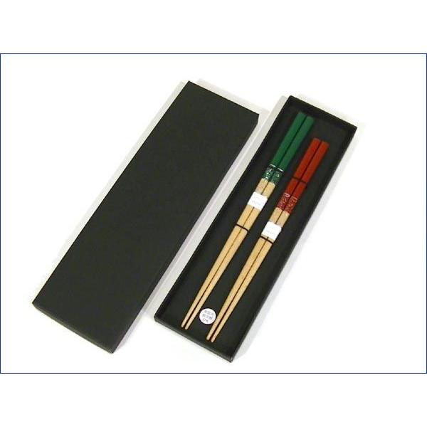 日本製 ペアのおはしギフト　抗菌 ペア箸セット 紙箱入り 夫婦箸・緑＆赤 0630-01　プレゼント ギフト | ブランド登録なし | 01