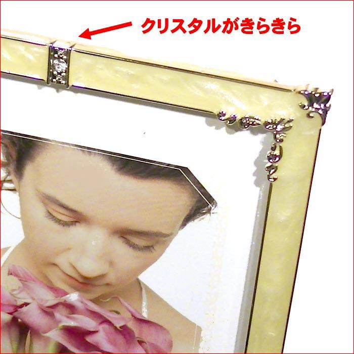 フォトフレーム 写真立て 2Lサイズ クリスタル リング キラキラ 結婚祝い向き L判マット紙付き　フォトスタンド 0711-34　プレゼント ギフト | ブランド登録なし | 01