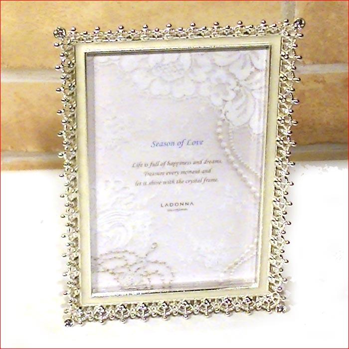 フォトフレーム 写真立て ポストカードサイズ 官製はがき シルバーシャイニング クリスタルフレーム 結婚祝い向き 0711-52　プレゼント ギフト | ブランド登録なし | 01