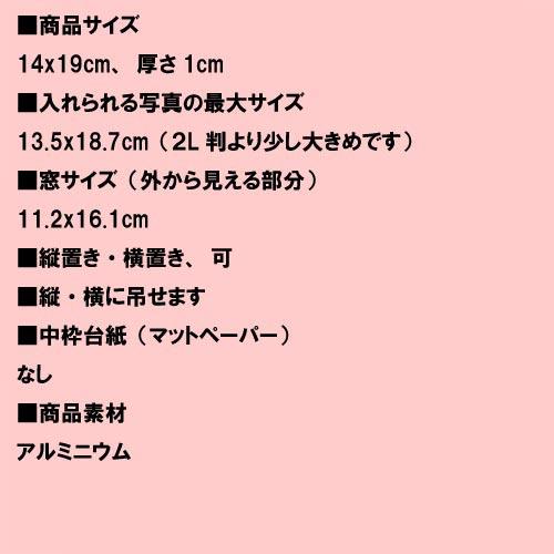 フォトフレーム 2L判サイズ 縦置き 横置き  壁掛け金具付き　おしゃれ アルミニウム フォトフレーム 0711-87　プレゼント ギフト | ブランド登録なし | 10