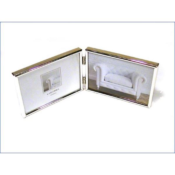 フォトフレーム 写真立て L判サイズ 連結 2連 真ちゅう リビング シルバー 横向き ２枚 0711-90 | ブランド登録なし | 09