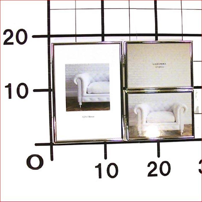 フォトフレーム 写真立て L判ｘ２枚 2L判ｘ１枚 金属 フォトフレーム・シルバー 0711-98　プレゼント ギフト | ブランド登録なし | 07