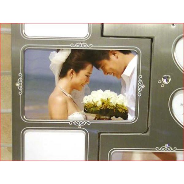 クリスタルブライダルフレーム パールシルバー・７窓 横向き ハガキ判x2 縦向き L判x2 0712-11　プレゼント ギフト | ブランド登録なし | 02