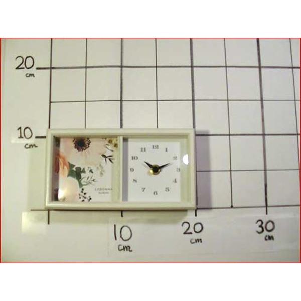 フォトフレーム&クロック 木製 置き時計 & ミニサイズのフォトフレーム・ホワイト 0712-18 | ブランド登録なし | 09