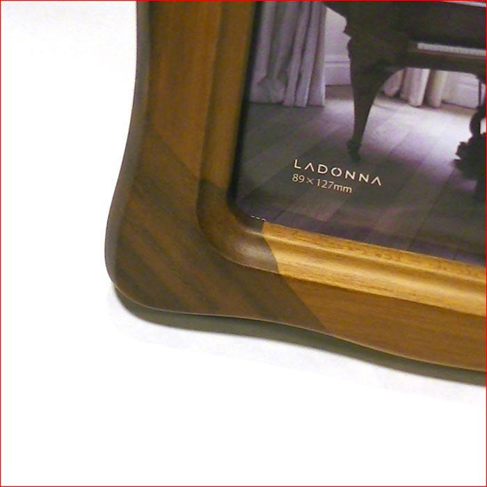 フォトフレーム 写真立て L判 木製 天然木 卓上用 壁掛け ウェーブフォルム フレーム おしゃれ サテン布張り豪華箱入り 0712-51　プレゼント ギフト | ブランド登録なし | 02