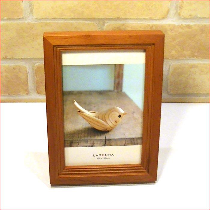 写真立て フォトフレーム ポストカードサイズ 天然木 木製 アルダーウッド・ブラウン 0712-83　プレゼント ギフト | ブランド登録なし | 01