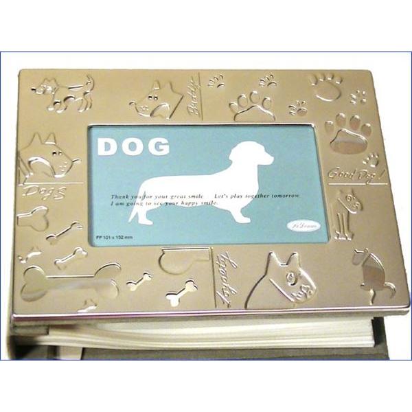 アルバムフレーム はがきサイズ １００枚収納（表紙もハガキサイズ） アルバム型 バインダー型 フォトフレーム・ドッグ 0716-22 | ブランド登録なし | 01