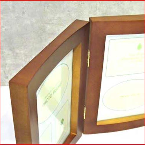 フォトフレーム 2L判 木製 フォトフレーム ペア 2枚　縦向き 2連 卓上用 写真立て 0717-13　プレゼント ギフト | ブランド登録なし | 04