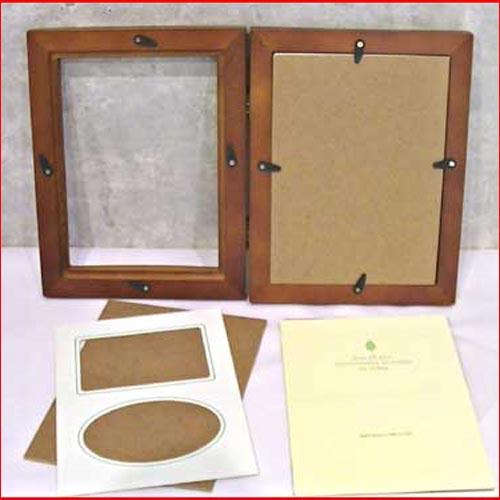 フォトフレーム 2L判 木製 フォトフレーム ペア 2枚　縦向き 2連 卓上用 写真立て 0717-13　プレゼント ギフト | ブランド登録なし | 06