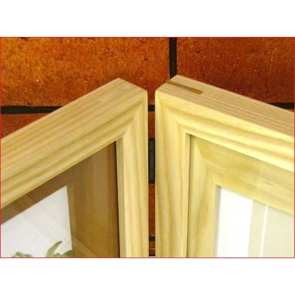 フォトフレーム 木製 写真立て ペア 2面 2連 天然木 カラーウッド フォトフレーム・ナチュラル 0717-22　プレゼント ギフト | ブランド登録なし | 02