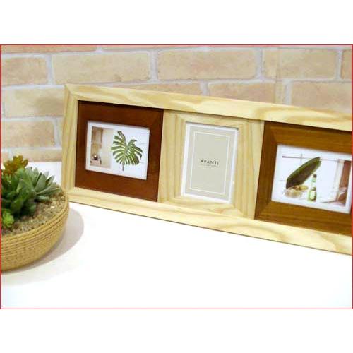 フォトフレーム 木製 写真立て ３窓 卓上 壁掛け 天然木 カラーウッド・ナチュラル 0717-32　プレゼント ギフト | ブランド登録なし | 10