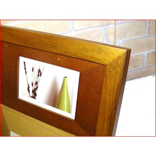 写真立て 木製 フォトフレーム ４窓 卓上 壁掛け 天然木 フォトスタンド ブラウン 0717-41　プレゼント ギフト | ブランド登録なし | 02