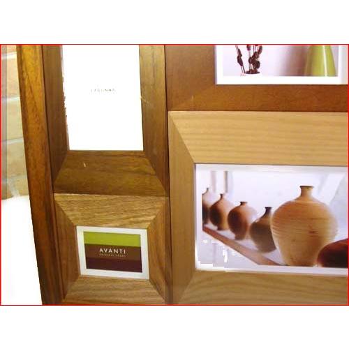 写真立て 木製 フォトフレーム ４窓 卓上 壁掛け 天然木 フォトスタンド ブラウン 0717-41　プレゼント ギフト | ブランド登録なし | 03