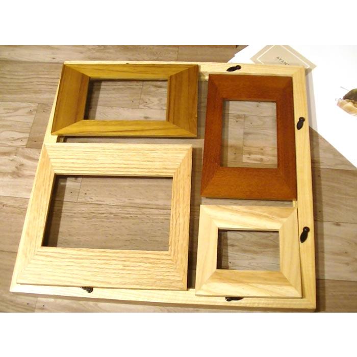 フォトフレーム 木製 写真立て ４窓 卓上 壁掛け 天然木 フォトフレーム カラーウッド ナチュラル 白木 0717-42　プレゼント ギフト | ブランド登録なし | 06