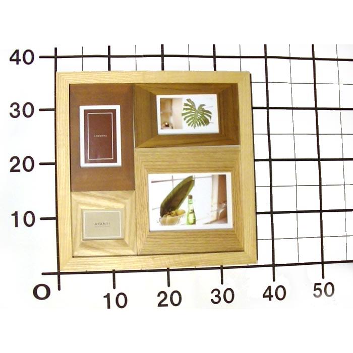 フォトフレーム 木製 写真立て ４窓 卓上 壁掛け 天然木 フォトフレーム カラーウッド ナチュラル 白木 0717-42　プレゼント ギフト | ブランド登録なし | 09
