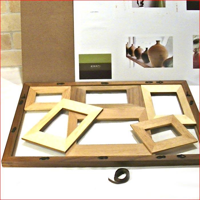 フォトフレーム 木製 写真立て 6窓 卓上 壁掛け 天然木 フォトフレーム カラーウッド ブラウン 0717-61　プレゼント ギフト | ブランド登録なし | 05