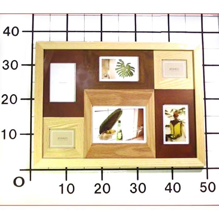 木製 写真立て　フォトフレーム  6窓 卓上 壁掛け両用 天然木 カラーウッド ナチュラル 0717-62　プレゼント ギフト | ブランド登録なし | 08