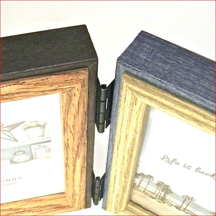 写真立て 木製フォトフレーム ミニサイズ用 2枚 ２蓮 0717-912 | ブランド登録なし | 07