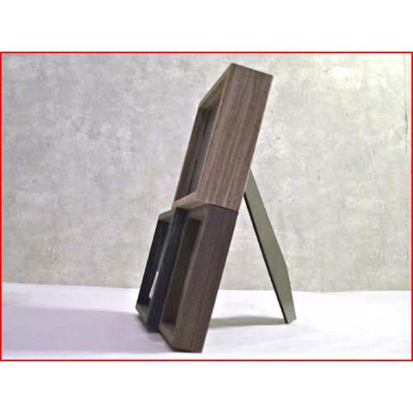 フォトフレーム 木製 写真立て ４面フォトフレーム サービス判ｘ２ 四角x２ 卓上用・壁掛け スタンド付き 0717-98　プレゼント ギフト | ブランド登録なし | 10