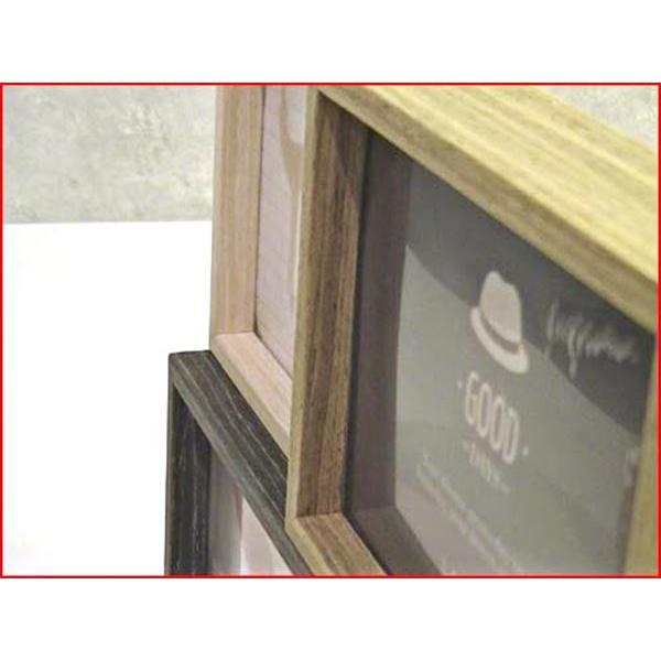 フォトフレーム 木製 写真立て ４面フォトフレーム サービス判ｘ２ 四角x２ 卓上用・壁掛け スタンド付き 0717-98　プレゼント ギフト | ブランド登録なし | 03