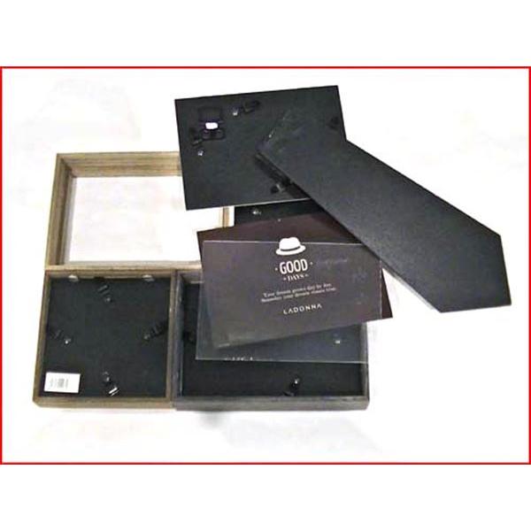 フォトフレーム 木製 写真立て ４面フォトフレーム サービス判ｘ２ 四角x２ 卓上用・壁掛け スタンド付き 0717-98　プレゼント ギフト | ブランド登録なし | 09