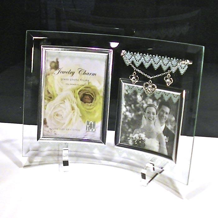 フォトフレーム ２窓 写真立て 透明 ガラス フォトフレーム・Ｌ判＆ミニサイズ 0719-23 | ブランド登録なし