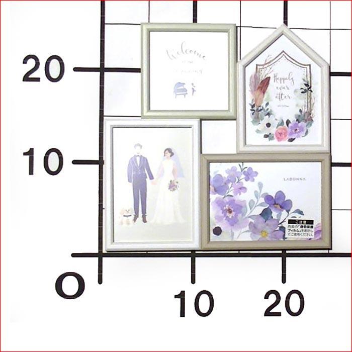 フォトフレーム 写真立て ４窓（L判3枚・四角1枚）　ホワイトチャペル 木製フォトスタンド 結婚祝い 0811-01 | ブランド登録なし | 10
