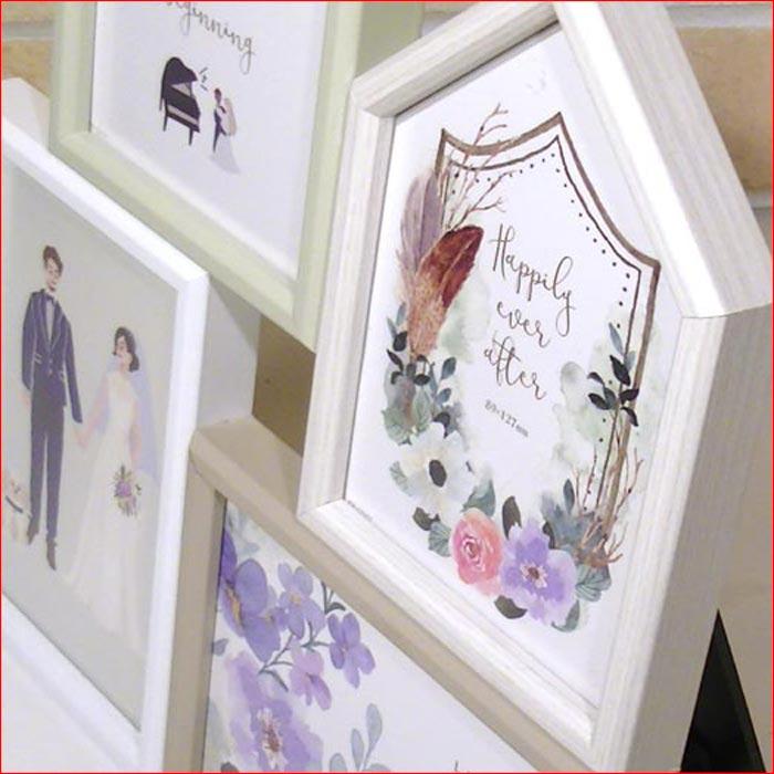 フォトフレーム 写真立て ４窓（L判3枚・四角1枚）　ホワイトチャペル 木製フォトスタンド 結婚祝い 0811-01 | ブランド登録なし | 02