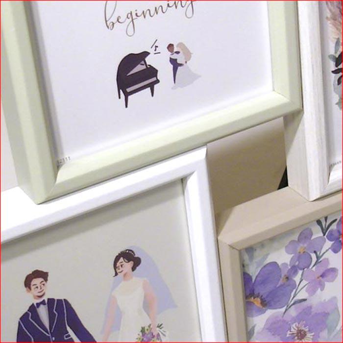 フォトフレーム 写真立て ４窓（L判3枚・四角1枚）　ホワイトチャペル 木製フォトスタンド 結婚祝い 0811-01 | ブランド登録なし | 03