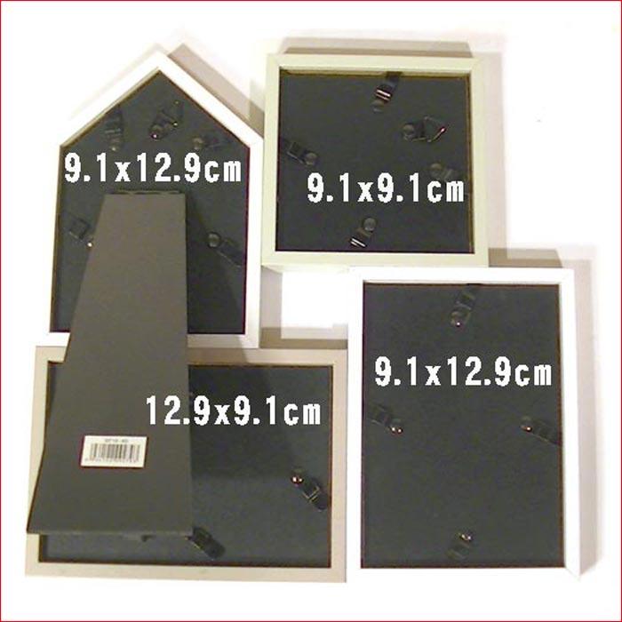 フォトフレーム 写真立て ４窓（L判3枚・四角1枚）　ホワイトチャペル 木製フォトスタンド 結婚祝い 0811-01 | ブランド登録なし | 06