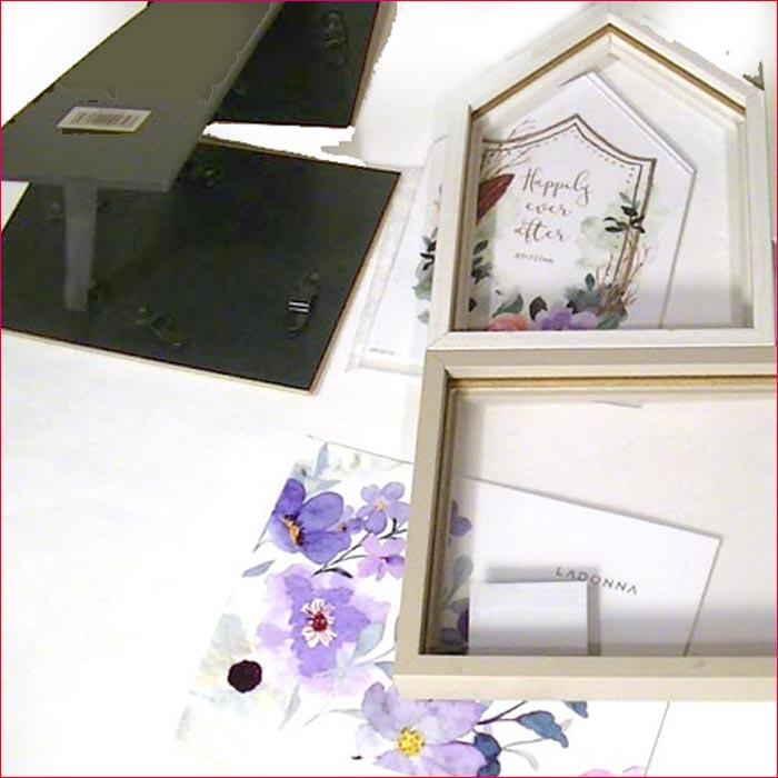 フォトフレーム 写真立て ４窓（L判3枚・四角1枚）　ホワイトチャペル 木製フォトスタンド 結婚祝い 0811-01 | ブランド登録なし | 08