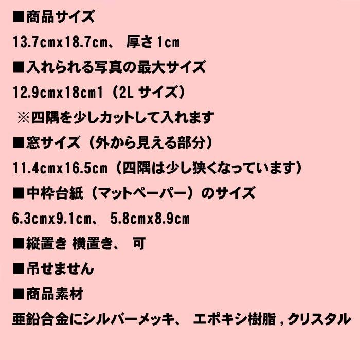 フォトフレーム 写真立て 2Lサイズ クリスタル リング キラキラ 結婚祝い向き L判2枚用マット紙付き　フォトスタンド 0811-34 | ブランド登録なし | 12
