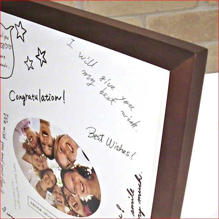 フォトフレーム 写真立て 寄せ書き用 色紙サイズ 木製 天然木フォトフレーム 色紙付き ダークブラウン プレゼント ギフト 0811-37 | ブランド登録なし | 04