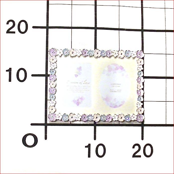 フォトフレーム 写真立て 2L判サイズ キャビネサイズ 卓上用 L判台紙付き　クリスタル リトルフラワー 亜鉛棒金 フォトスタンド 0811-48 | ブランド登録なし | 11