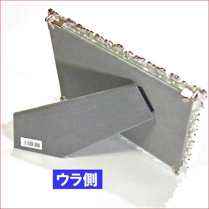 フォトフレーム 写真立て 2L判サイズ キャビネサイズ 卓上用 L判台紙付き　クリスタル リトルフラワー 亜鉛棒金 フォトスタンド 0811-48 | ブランド登録なし | 09