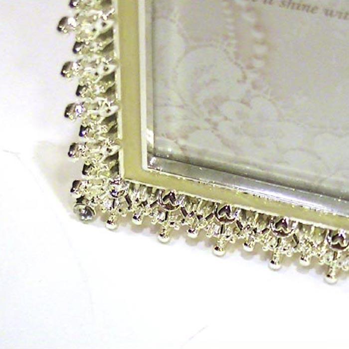 写真立て フォトフレーム L判 2枚 2面 フォトフレーム 壁掛け金具付き　ペアフレーム シルバーシャイニング 結婚祝い向き 0811-55 | ブランド登録なし | 02