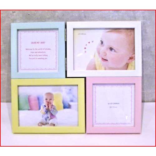フォトフレーム 写真立て ベビー パステル フォトフレーム ・４窓 L判x2 ミニサイズx2 0811-61 | ブランド登録なし | 10