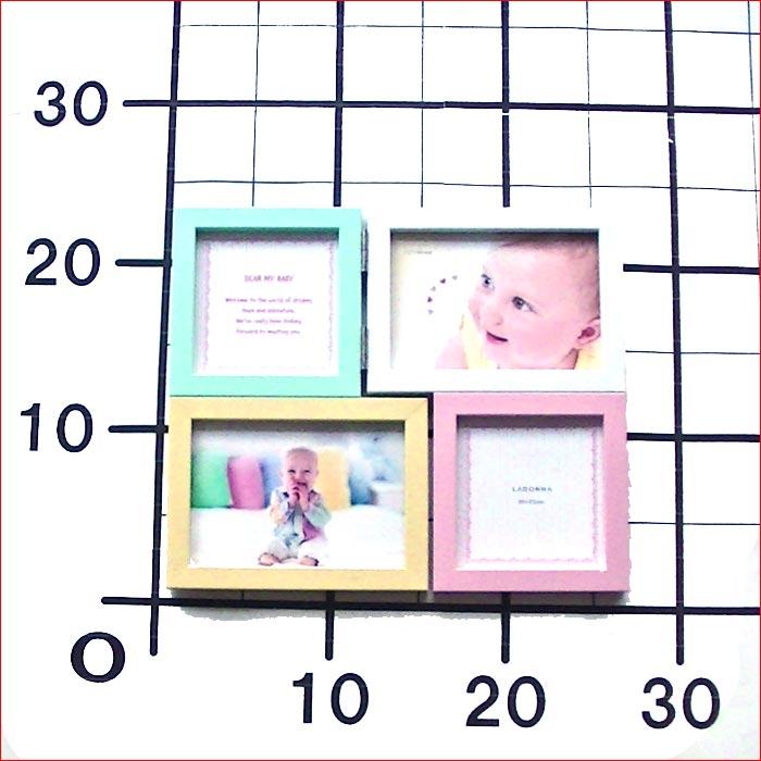 フォトフレーム 写真立て ベビー パステル フォトフレーム ・４窓 L判x2 ミニサイズx2 0811-61 | ブランド登録なし | 10