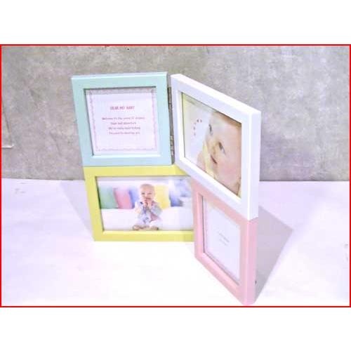 フォトフレーム 写真立て ベビー パステル フォトフレーム ・４窓 L判x2 ミニサイズx2 0811-61 | ブランド登録なし | 01