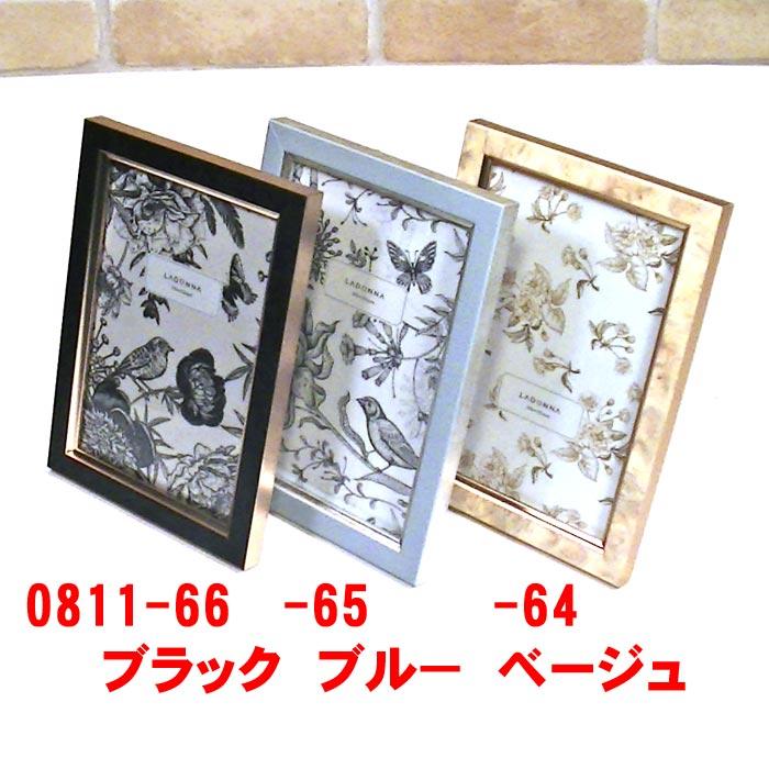 フォトフレーム 写真立て ハガキサイズ 横置き 縦置き 壁掛け　アンティーク フォトスタンド・ベージュ 0811-64 | ブランド登録なし | 01