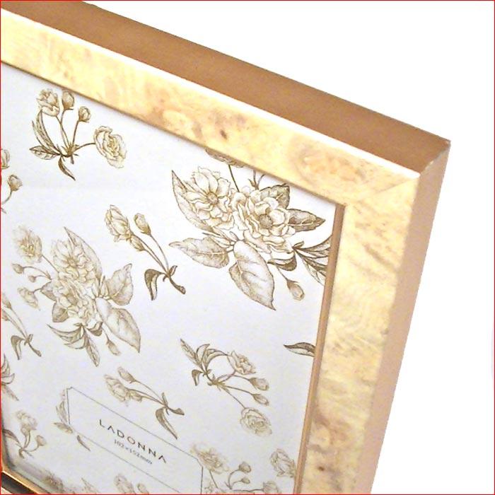 フォトフレーム 写真立て ハガキサイズ 横置き 縦置き 壁掛け　アンティーク フォトスタンド・ベージュ 0811-64 | ブランド登録なし | 02